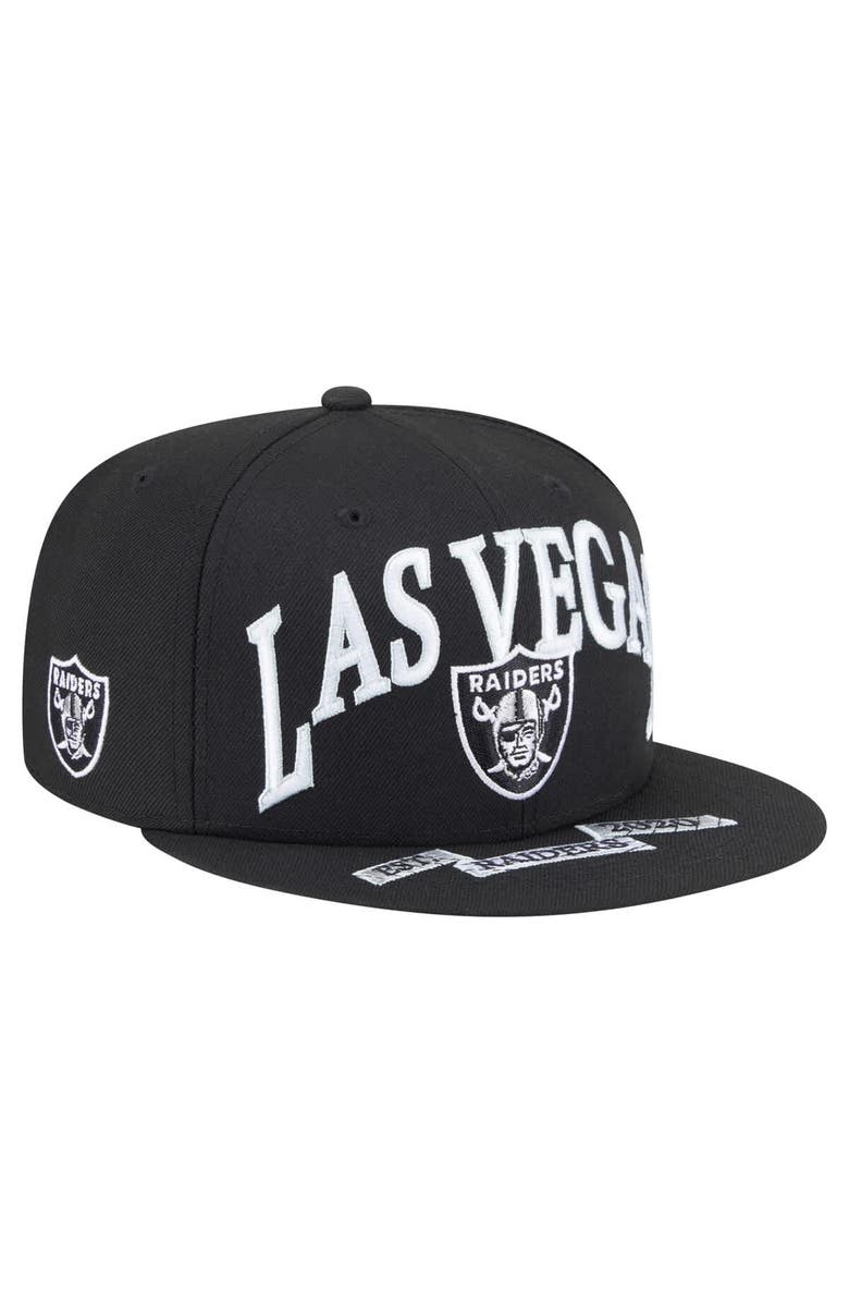 New Era Men's New Era Black Las Vegas Raiders Oversized 59FIFTY Fitted Hat, Main, color,