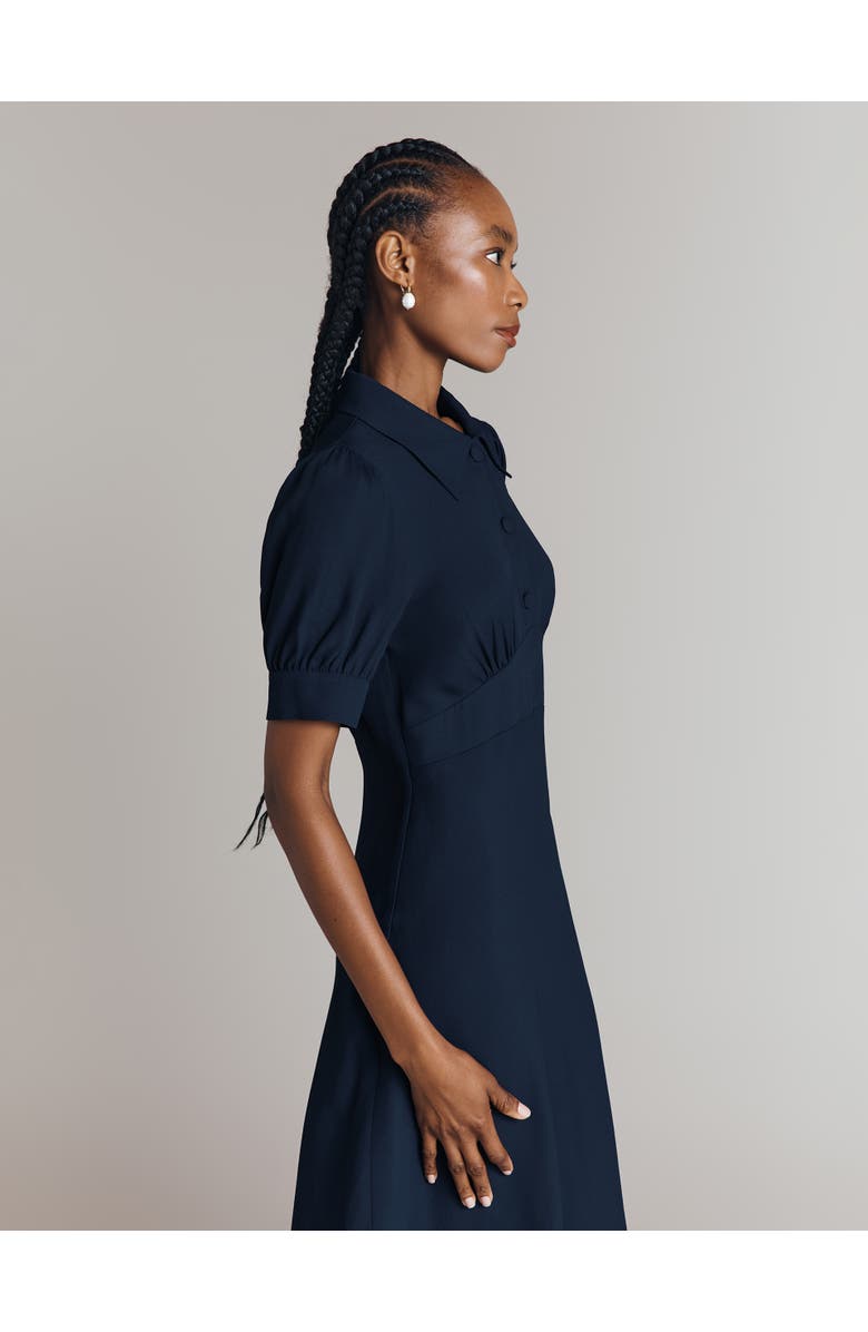 Ghost London Wilma Crepe Midi Tea Dress, Alternate, color, Navy