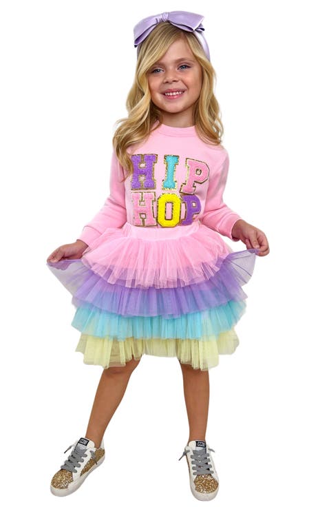 Girls Hip Hop Sparkle Sweatshirt Tutu Skirt Set (Toddler, Little Kid & Big Kid)
