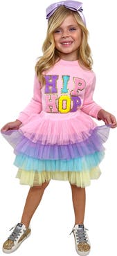 Mia Belle Girls Girls Hip Hop Sparkle Sweatshirt Tutu Skirt Set