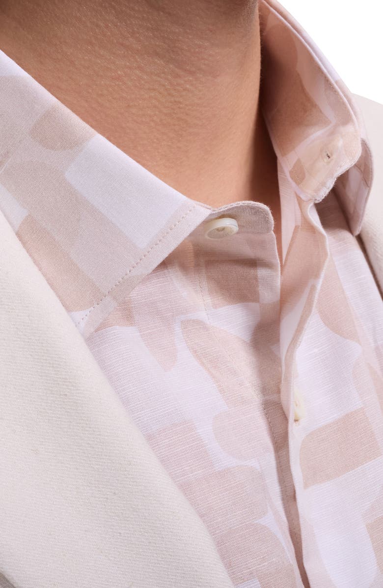 Bugatchi Aerolinen Linen Blend Sport Coat, Alternate, color, Ivory