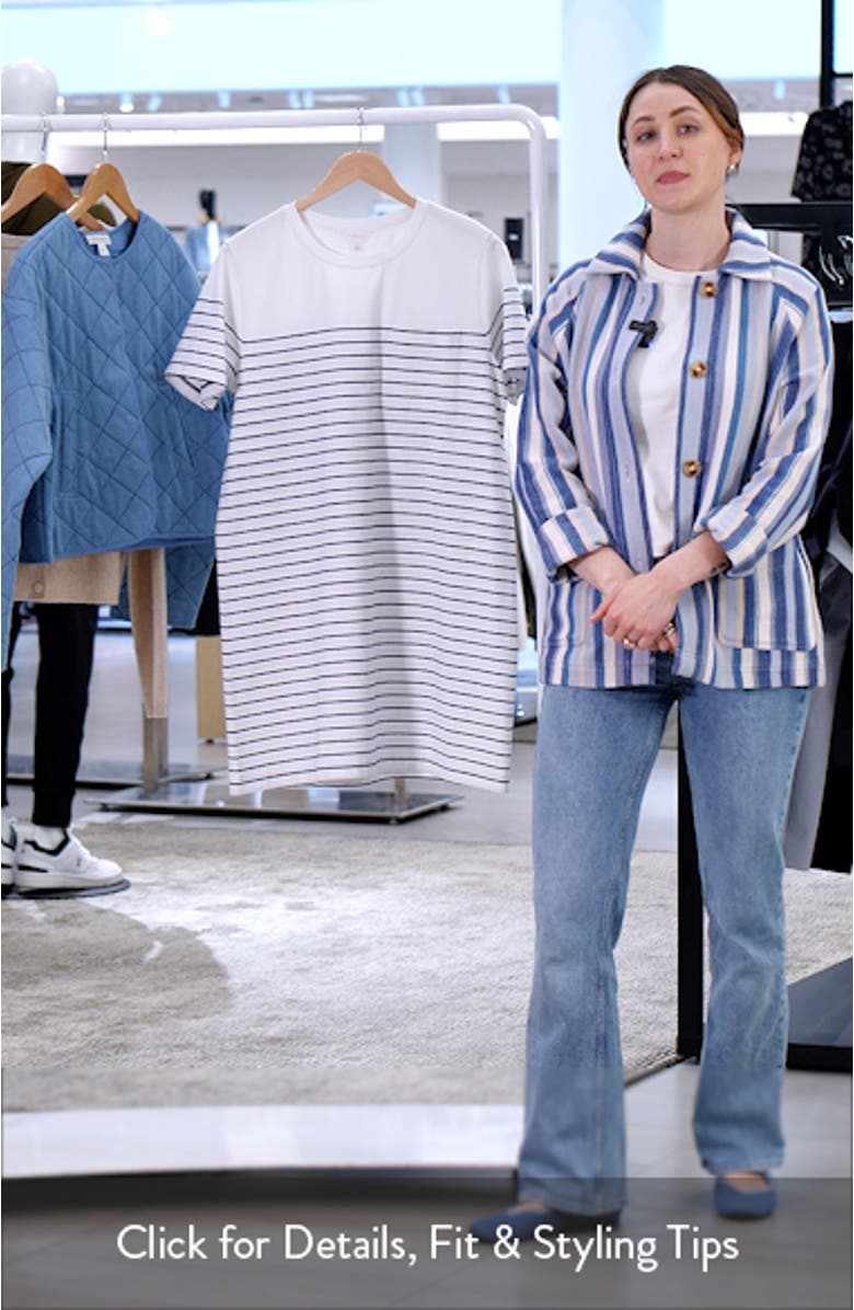 Patch Pocket Stripe T-Shirt Dress, sales video thumbnail