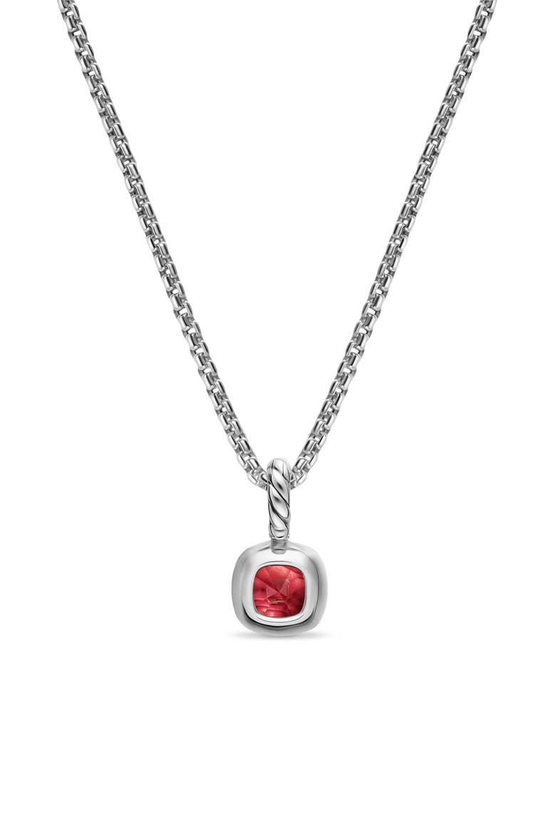 Mini Cushion Cut Enhancer, Alternate, color, RHODOLITE GARNET