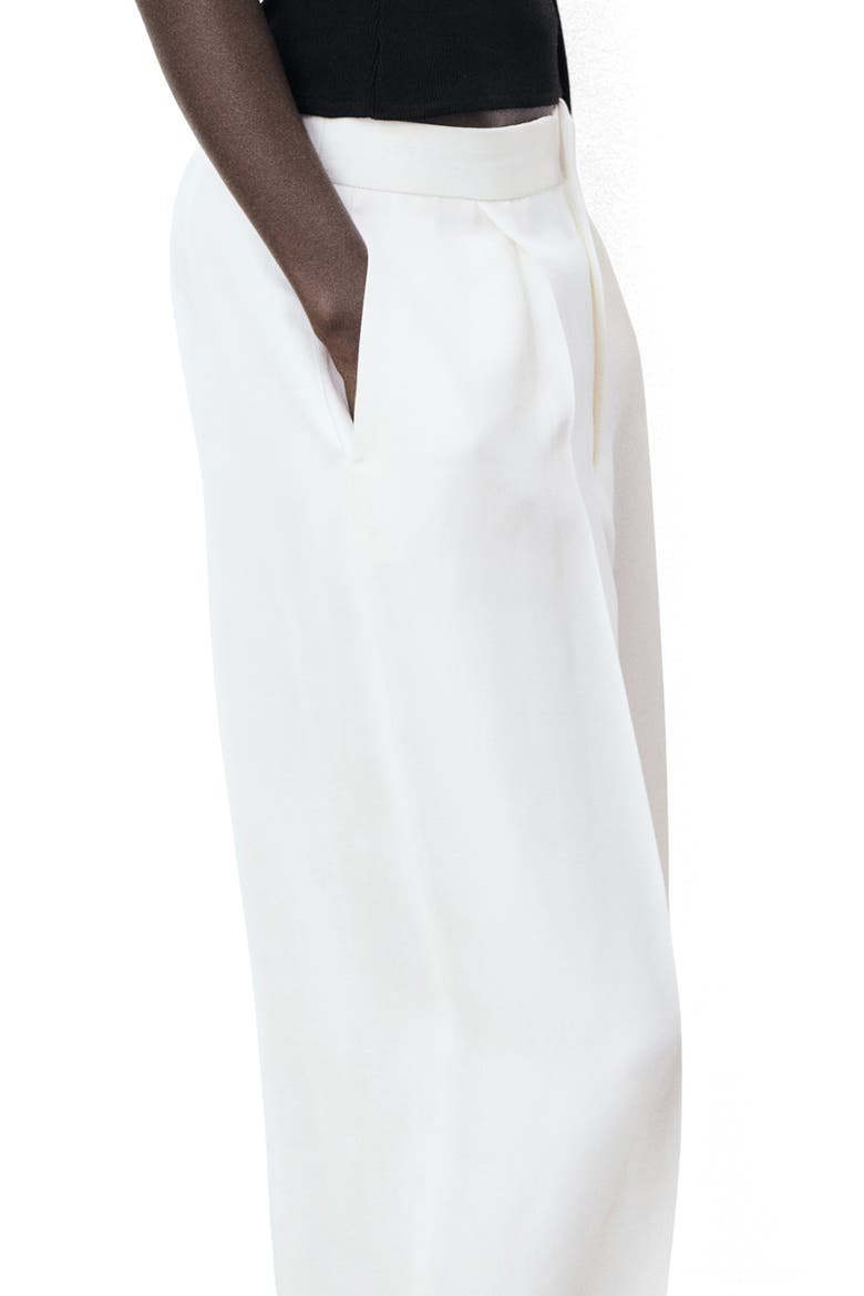 Pleated Straight Leg Pants, Alternate, color, WHITE