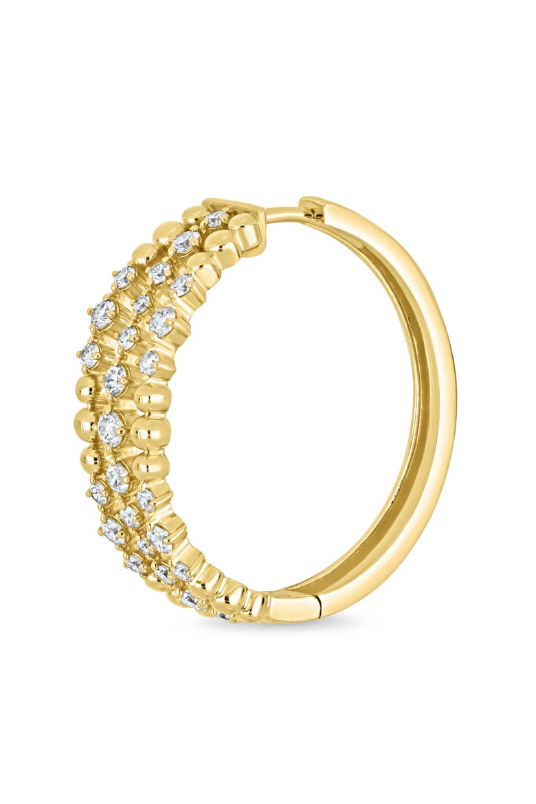 18K Mykonos Diamond Hoop Earrings, 15mm (Online Trunk Show), Alternate, color, 18K YELLOW GOLD/ DIAMOND