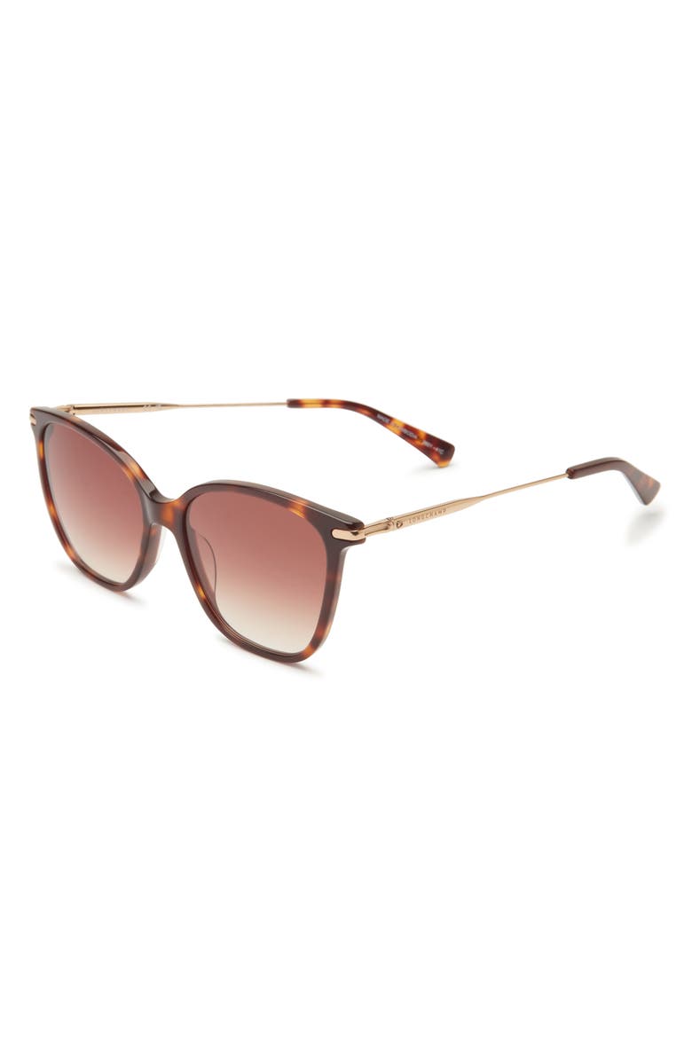 Longchamp 54mm Cat Eye Gradient Sunglasses, Alternate, color, Havana