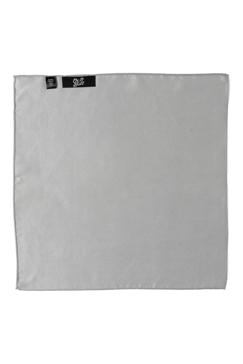 Grey Silk Pocket Square, Alternate, color, GRAY