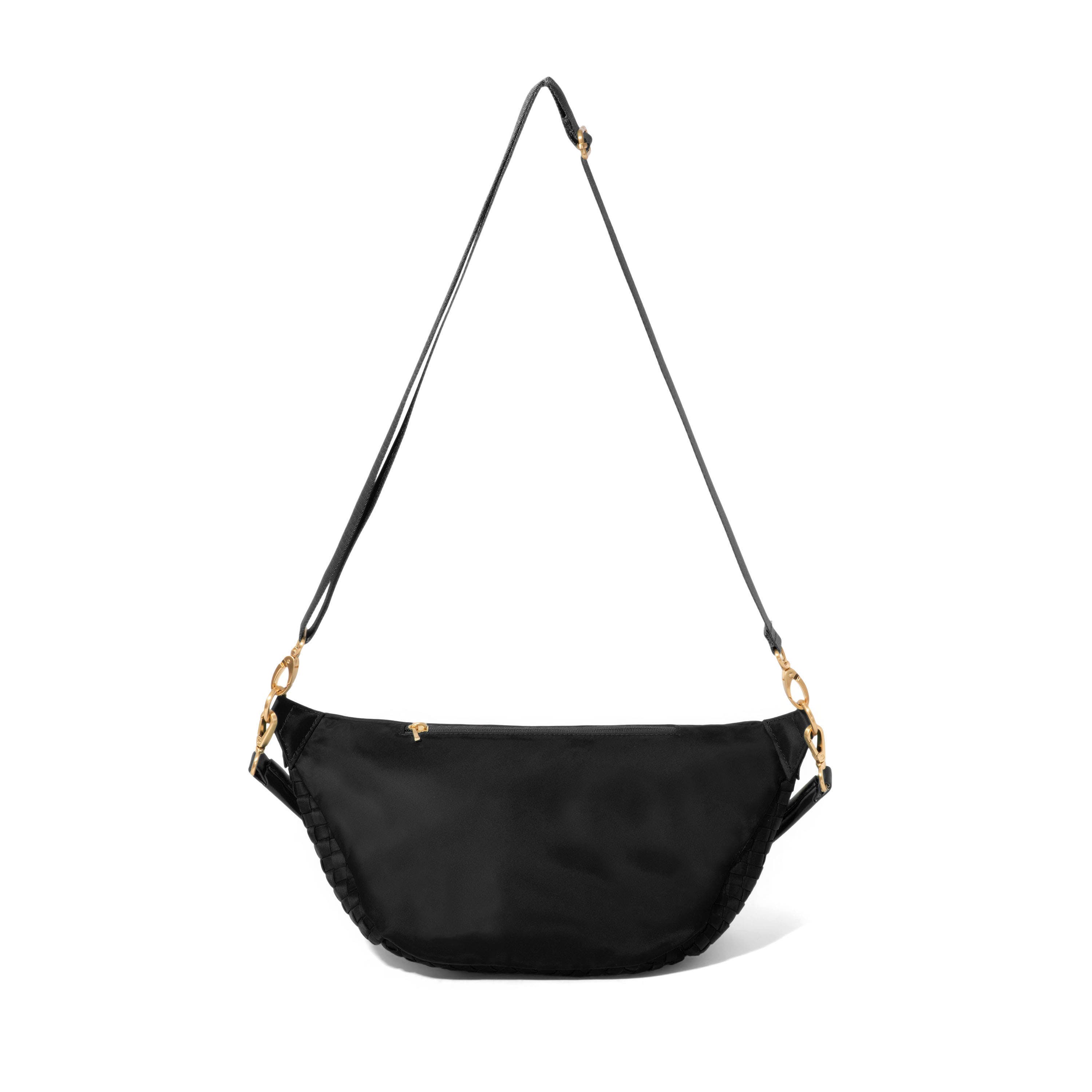 BAGGALLINI Stanton Woven Crossbody, Alternate, color, Black Woven Twill