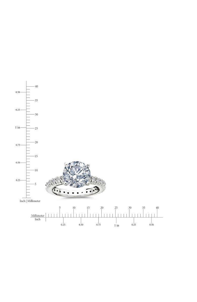 Crislu Brilliant Cubic Zirconia Ring with Pavé, Alternate, color,