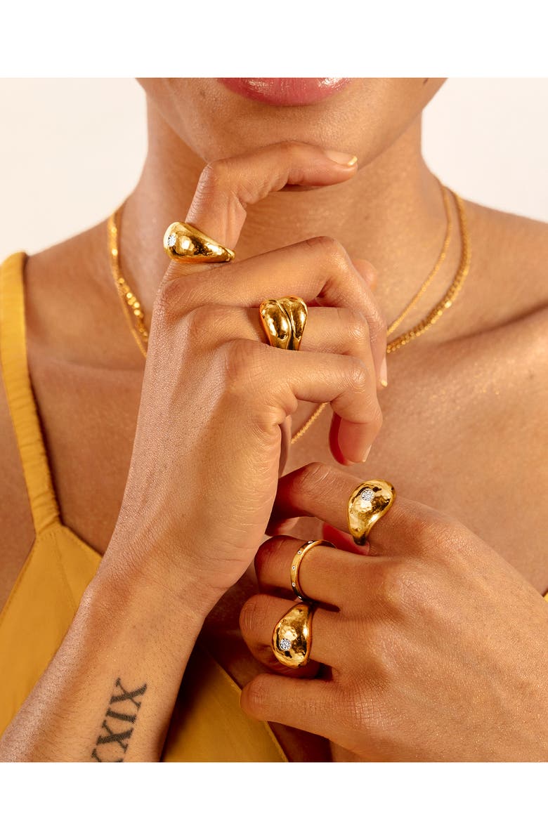 Monica Vinader Deia Diamond Statement Ring, Alternate, color, 18Ct Gold Vermeil On Ss