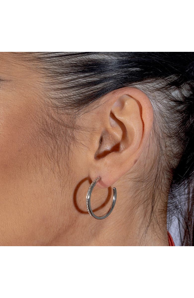 Lucy Quartermaine Skinny Drip Medium Hoop, Alternate, color, Sterling Silver