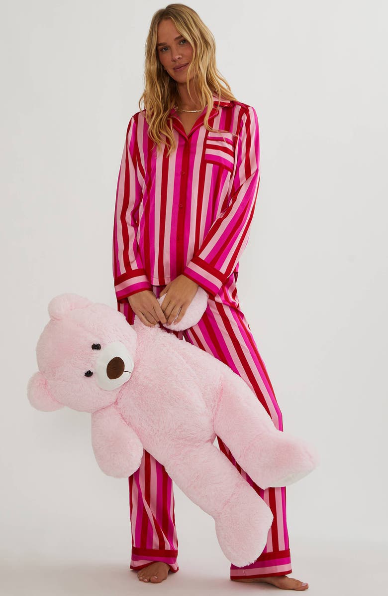 Beach Riot Livy & Connie Pajamas, Alternate, color, Pink Red