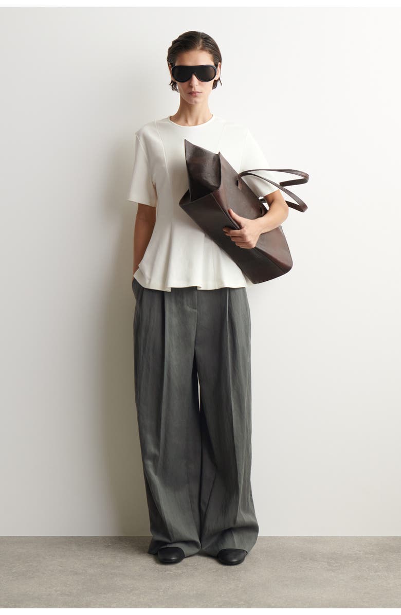 COS Waisted Cotton T-shirt, Alternate, color, White