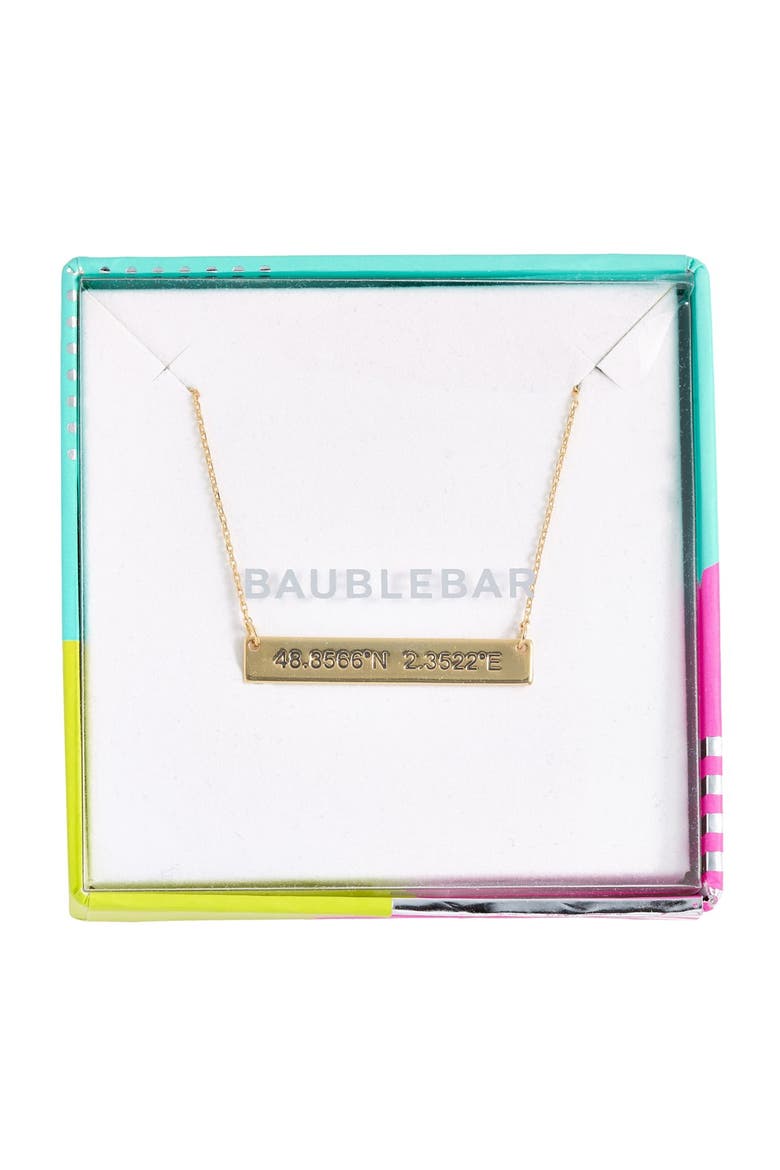 Coordinate Bar Pendant Necklace, Alternate, color, GOLD/ PARIS