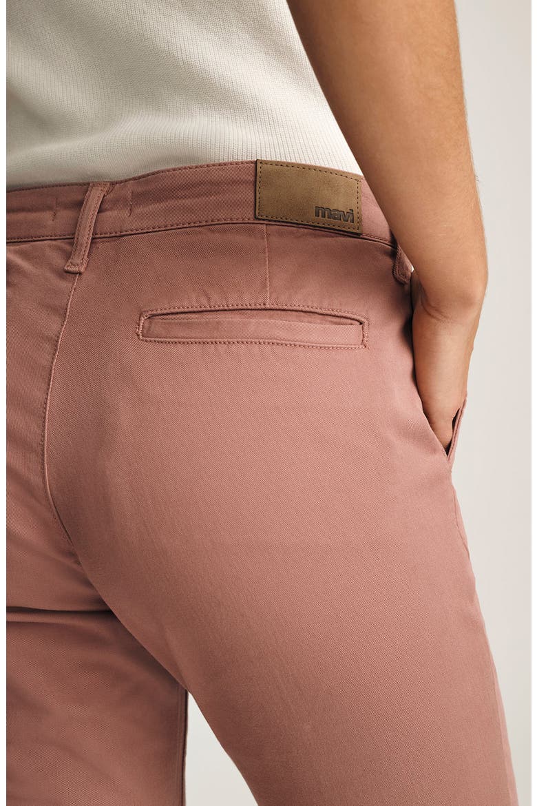 Kathleen Mid Rise Slim Stretch Twill Chino Pants, Alternate, color, OLD MAGENTA TWILL