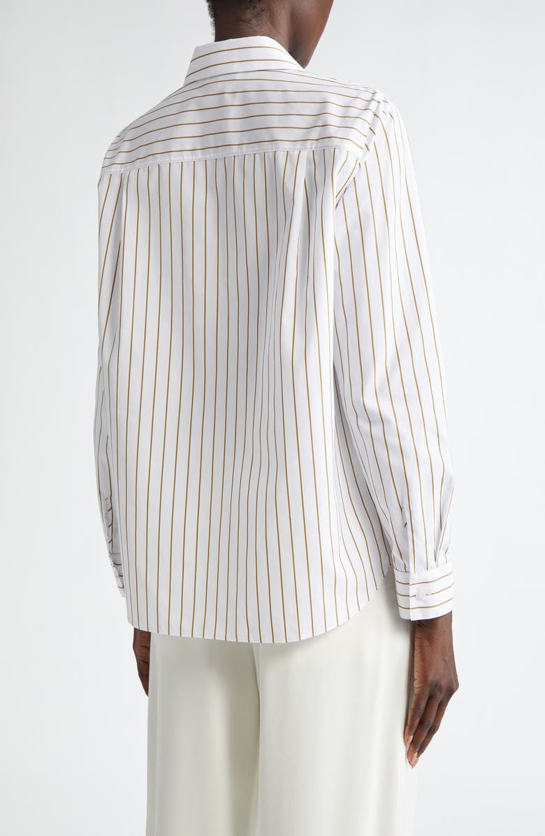 Lafayette 148 New York Hayward Stripe Cotton Button-Up Shirt, Alternate, color, 