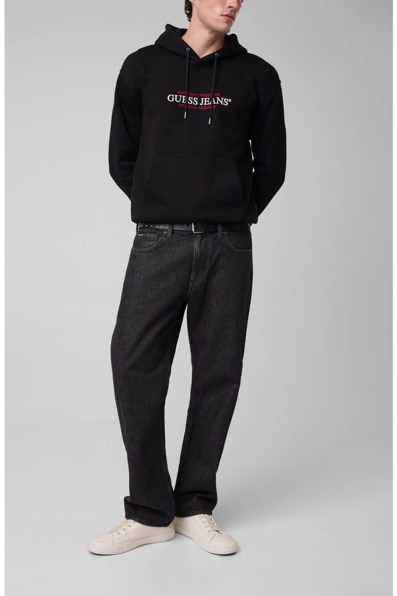 Embroidered Logo Graphic Hoodie, Alternate, color, JBLACK-BLACK