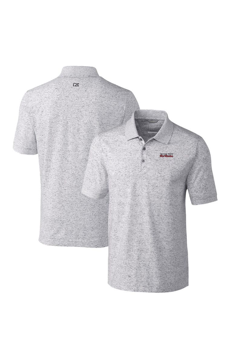 Cutter & Buck Men's Cutter & Buck Steel Texas Tech Red Raiders Advantage Space Dye Tri-Blend Polo, Main, color, Steel