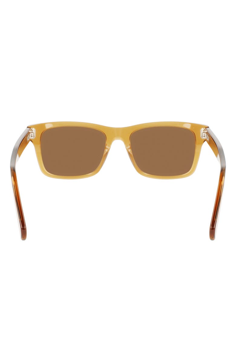 FERRAGAMO Gancini 54mm Rectangular Sunglasses, Alternate, color, Transparent Caramel