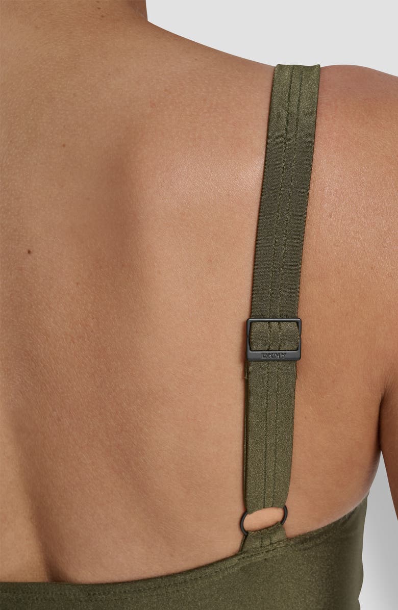 DKNY Starburst One-Piece Swimsuit, Alternate, color, Moss Shimm