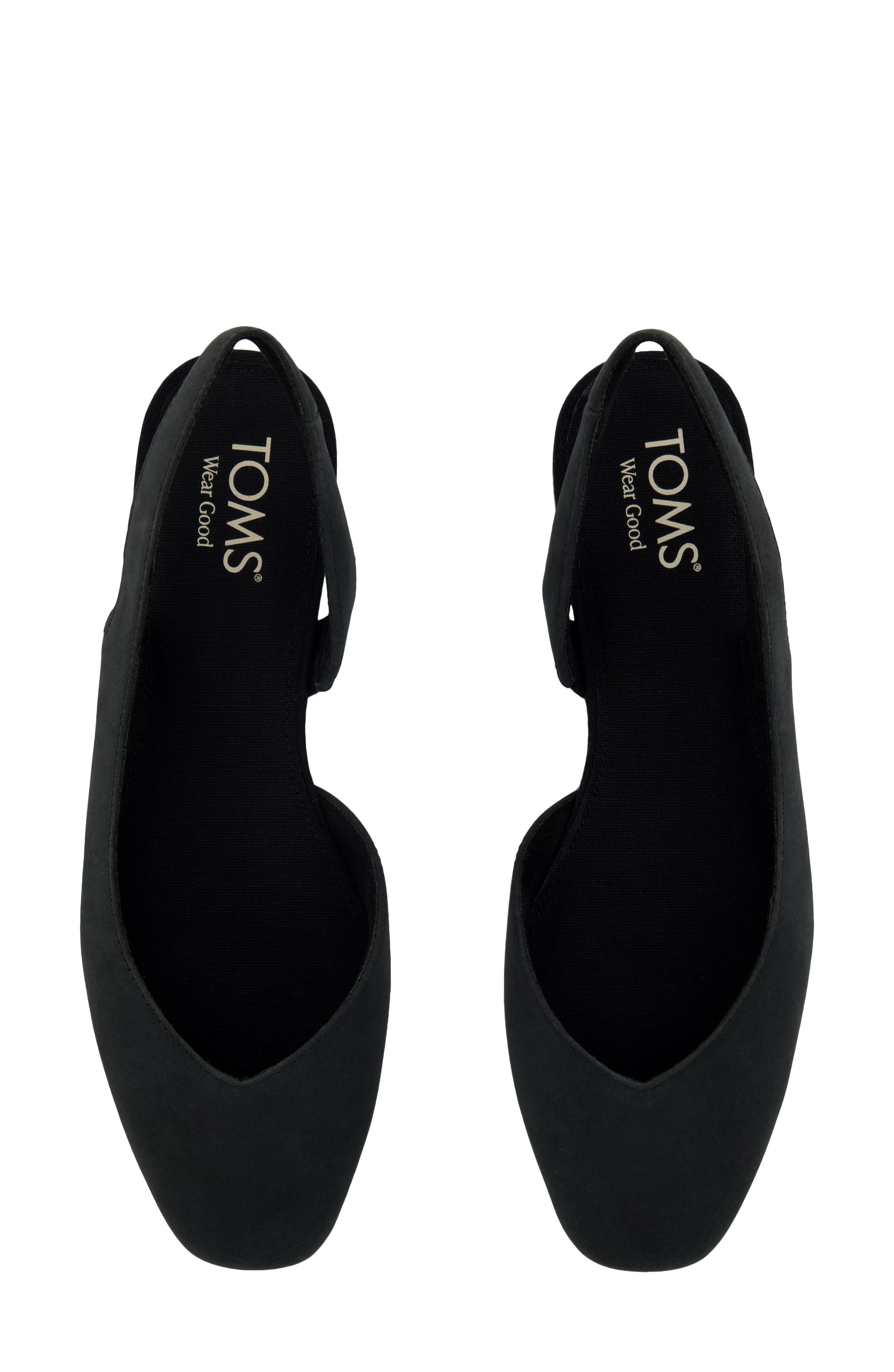 TOMS Alene Slingback Half d'Orsay Flat, Alternate, color, Black
