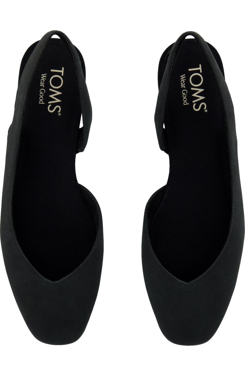 TOMS Alene Slingback Half d'Orsay Flat, Alternate, color, Black