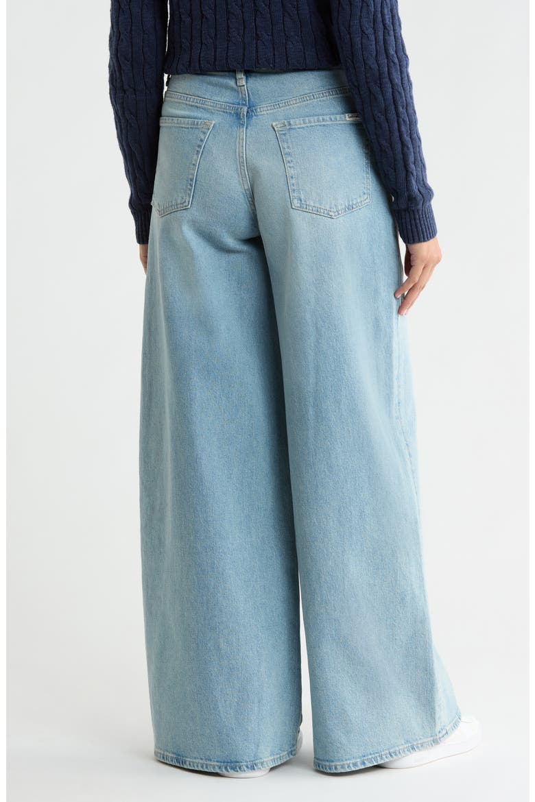 Ravyn High Waist Cuffed Wide Leg Jeans, Alternate, color, SEA BLUE