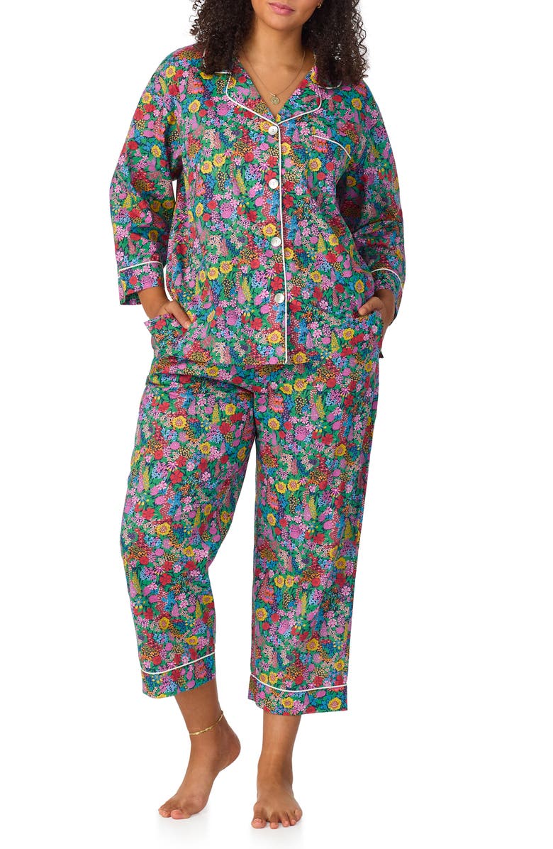 BedHead Pajamas Floral Print Short Sleeve Crop Pajamas, Alternate, color, 