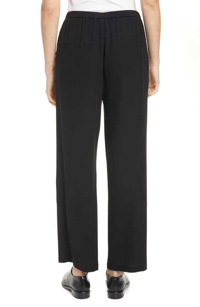 Eileen Fisher Straight Leg Silk Ankle Pants, Alternate, color, 