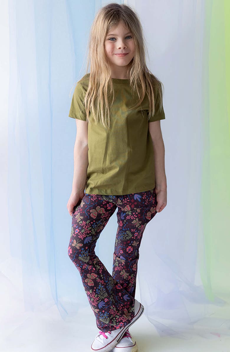 Mightly Organic Cotton Solid Flare Leggings, Alternate, color, Flower Child