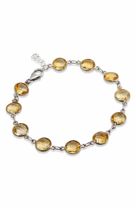 SAVVY CIE JEWELS Amethyst Station Chain Bracelet