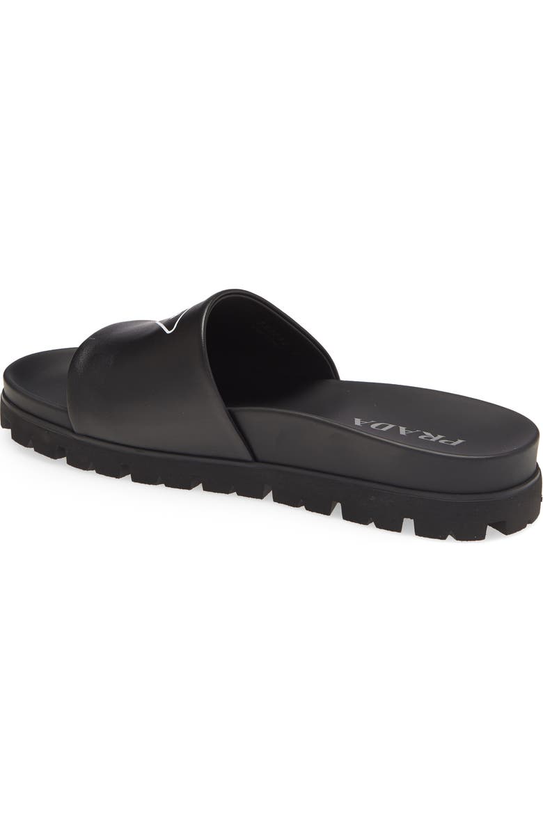 Prada Logo Slide Sandal, Alternate, color,