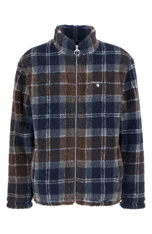 Barbour Tartan Faux Shearling Jacket In Multi
