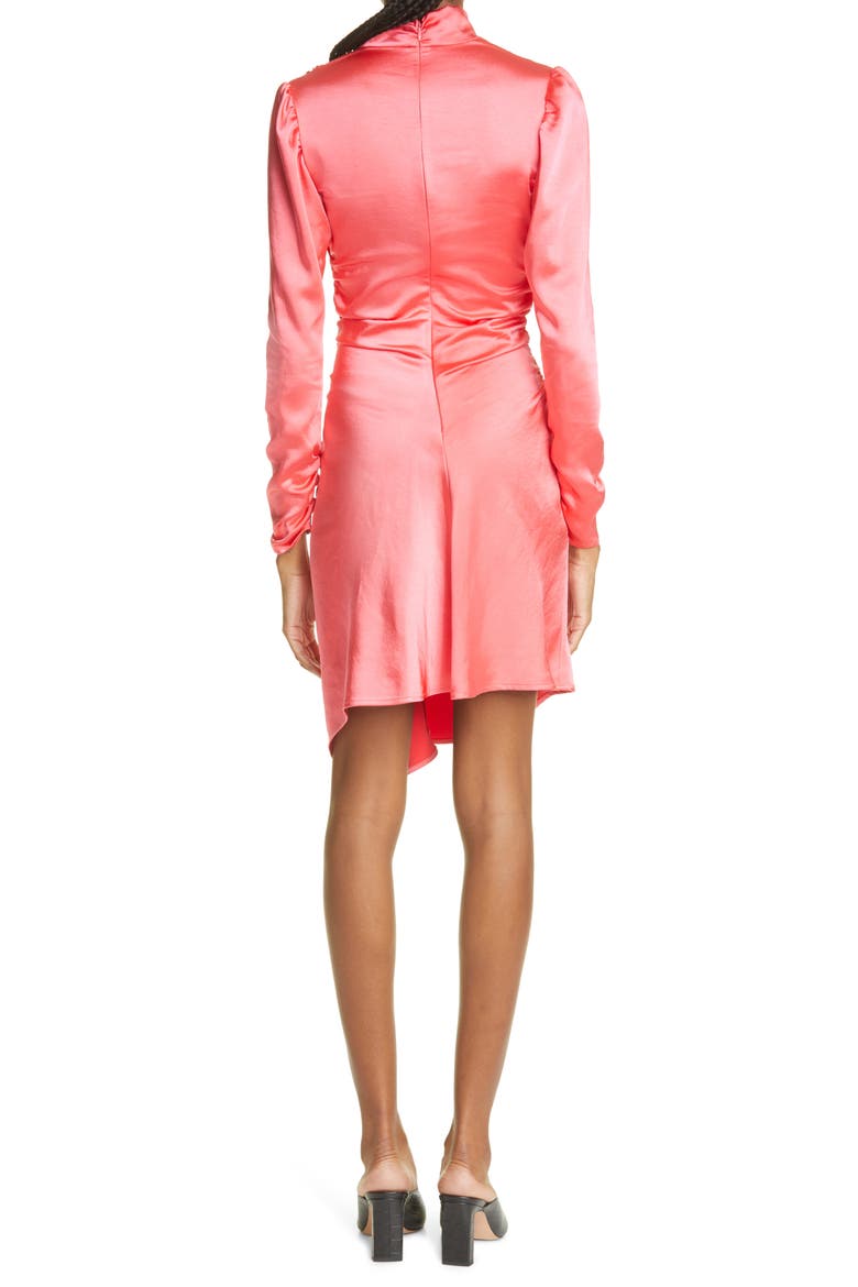 Joss Long Sleeve Ruched Dress, Alternate, color, HIBISCUS
