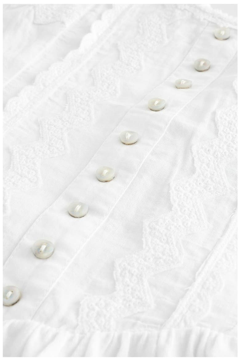 Embroidered Cotton Jersey Fit & Flare Dress, Alternate, color, WHITE