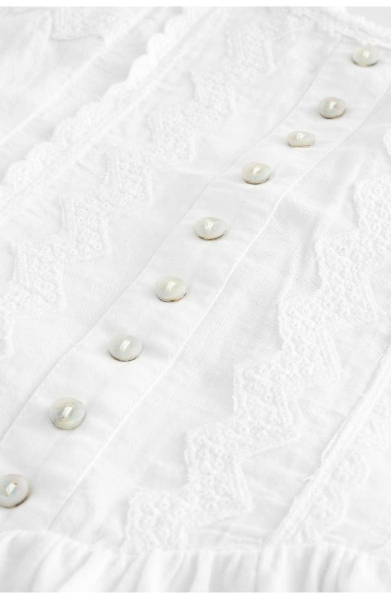 NEXT Embroidered Cotton Jersey Fit & Flare Dress, Alternate, color, White