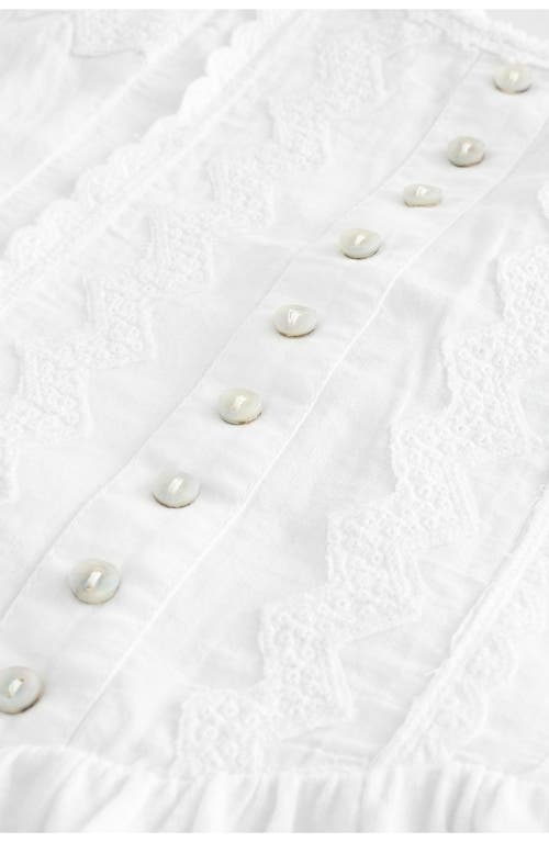 Next Embroidered Cotton Jersey Fit & Flare Dress In White