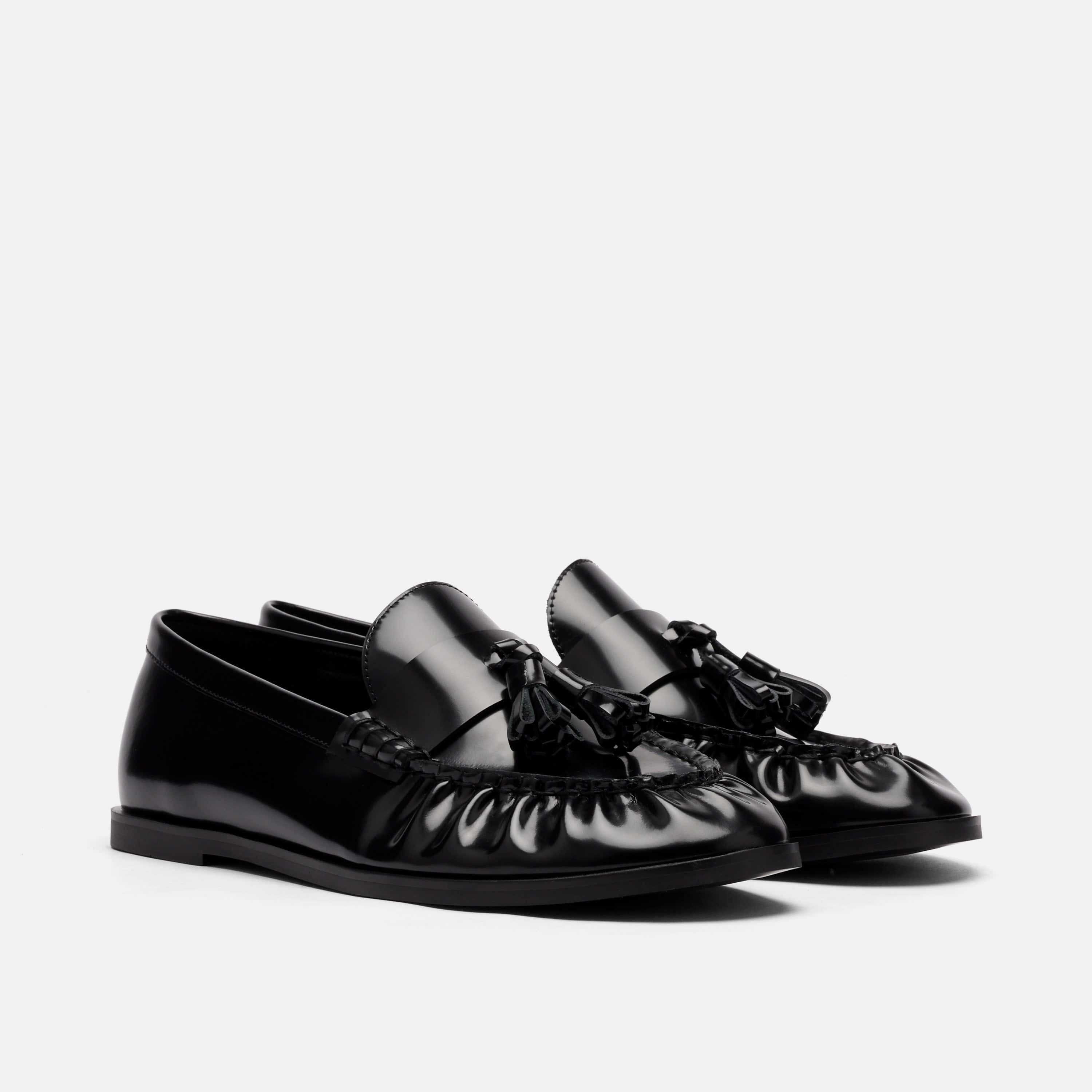 MARC NOLAN Morgan Patent Leather Tassel Loafers, Alternate, color, Black