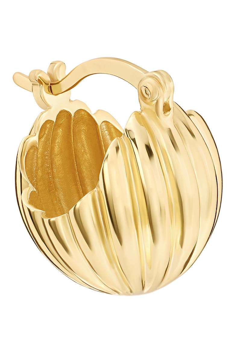 Chunky Huggie Hoop Earrings, Alternate, color, GOLD