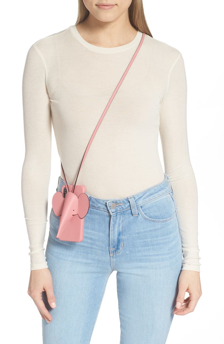 Loewe Elephant iPhone X/Xs Case & Crossbody Strap, Alternate, color, 