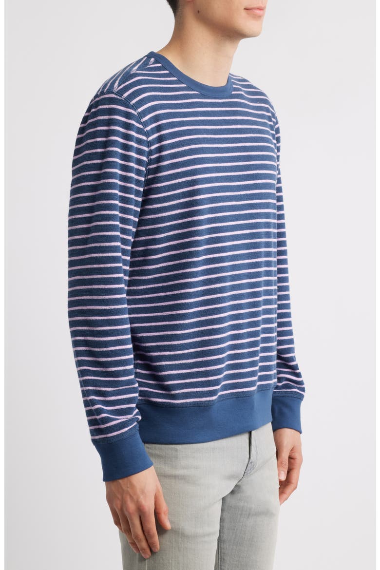 Cabana French Terry Crewneck Sweatshirt, Alternate, color, NAVY LILAC BRETON STRIPE