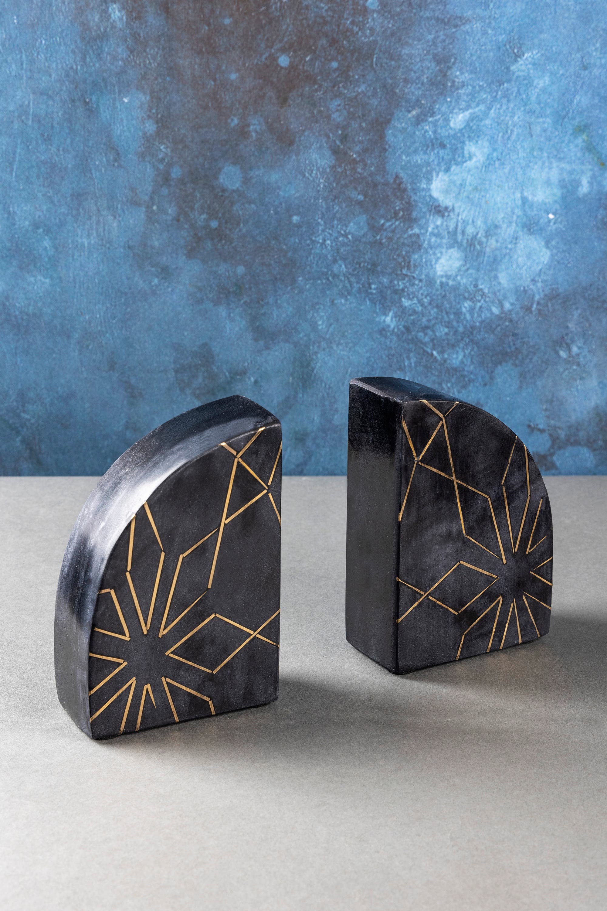 GAURI KOHLI Enchant Marble Bookends in Black 