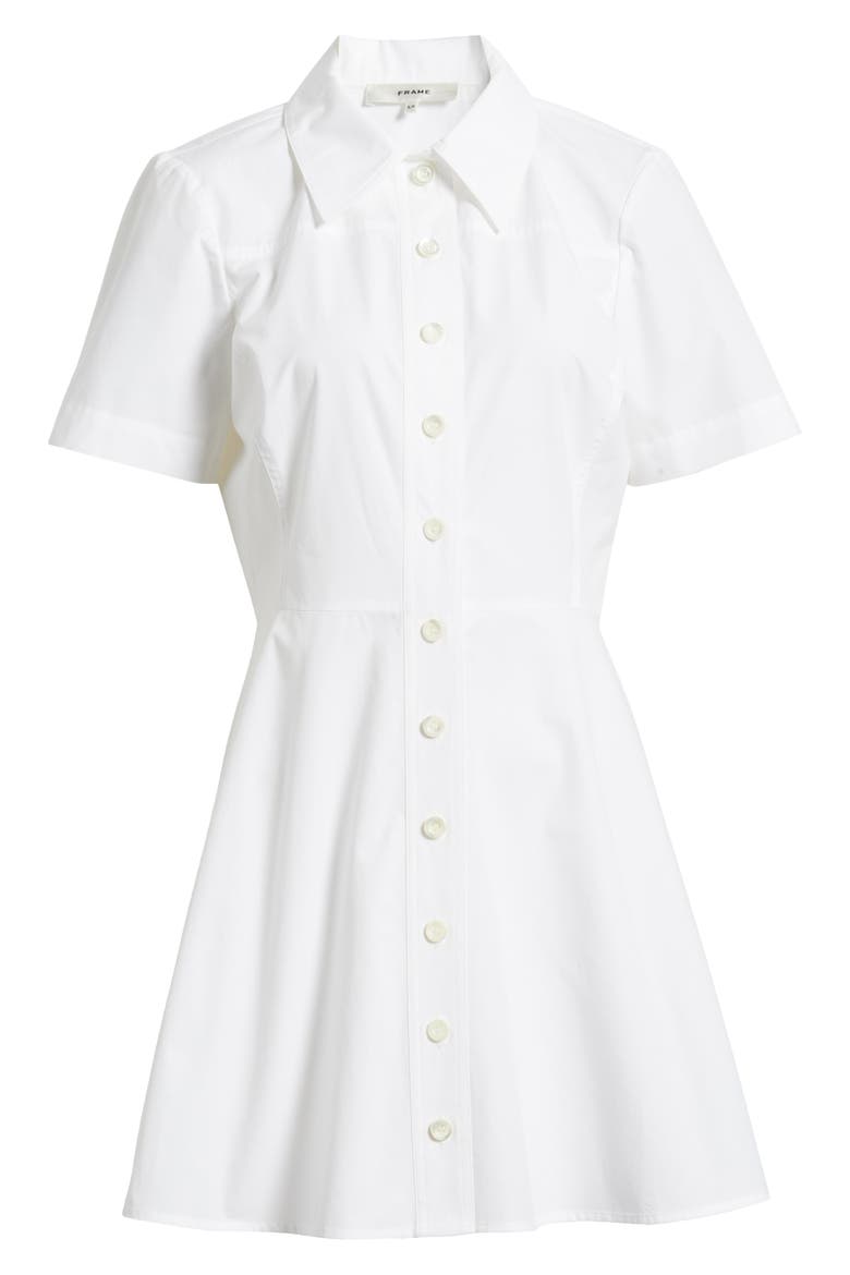 The Flare Mini Shirtdress, Alternate, color, WHITE