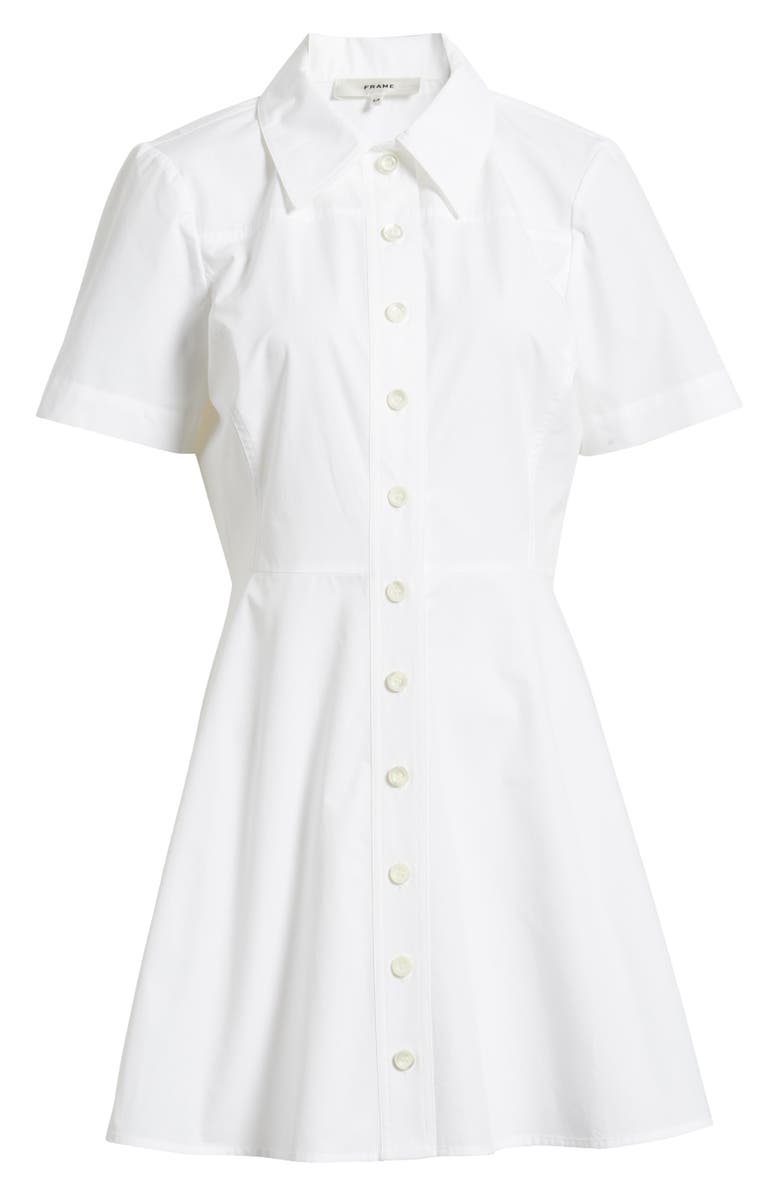 FRAME The Flare Mini Shirtdress, Alternate, color, White