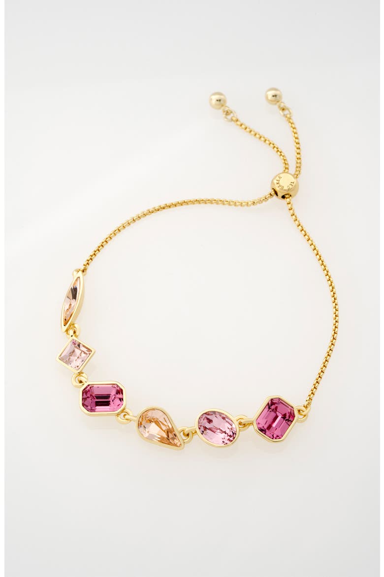 Juliet Jewel Crystal Slider Bracelet, Alternate, color, GOLD TONE PINK MULTI CRYSTAL