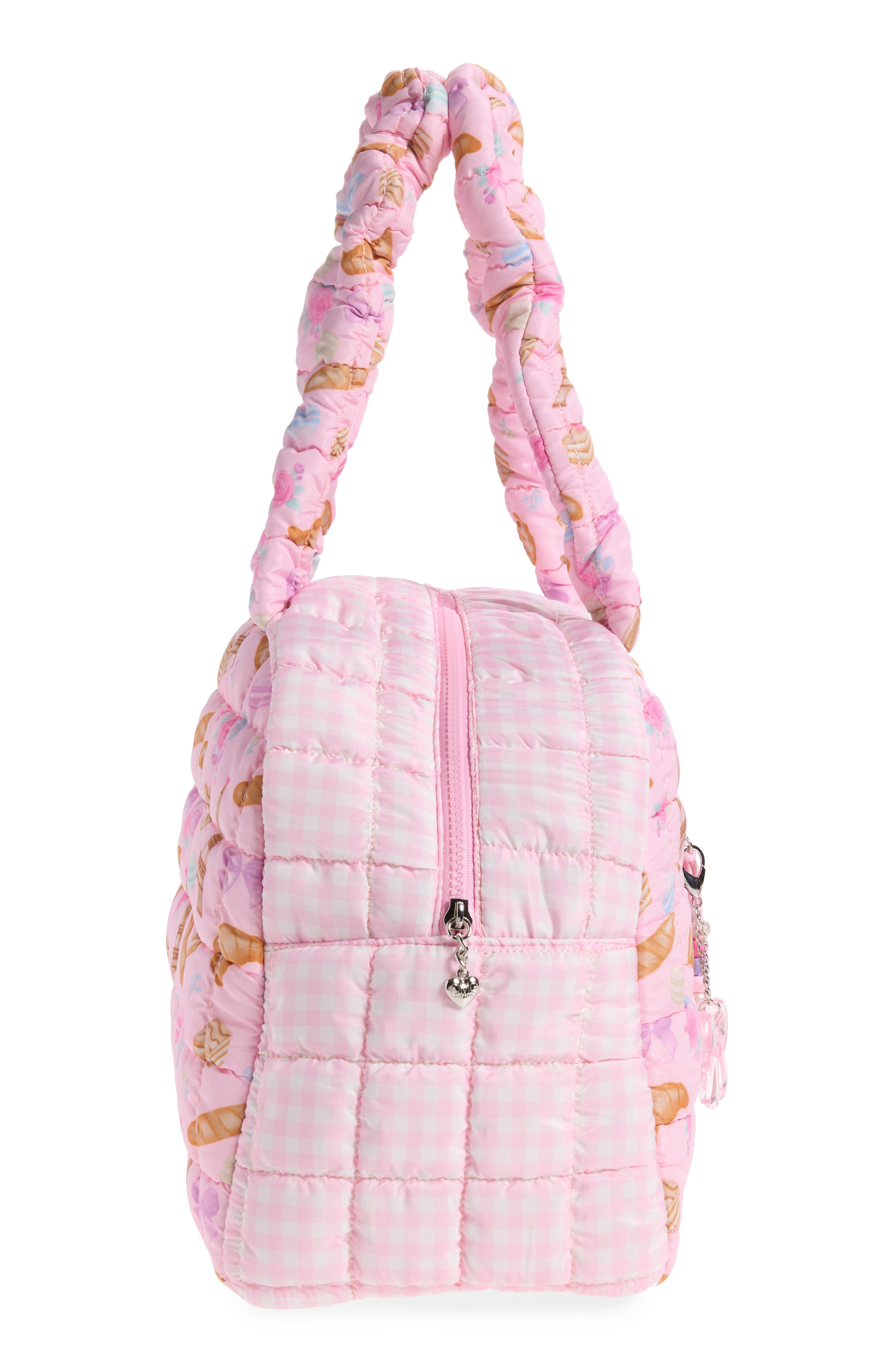 OMG Accessories Kids' Paris Quilted Duffle Bag, Alternate, color, Lollipop