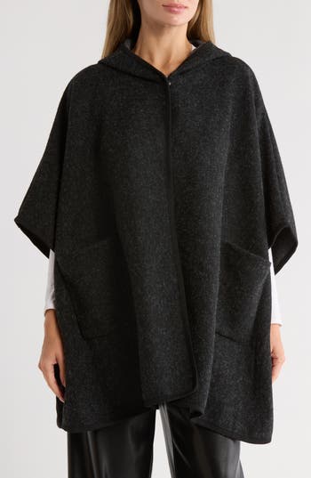 Nanette Lepore Hooded Ruana In Black