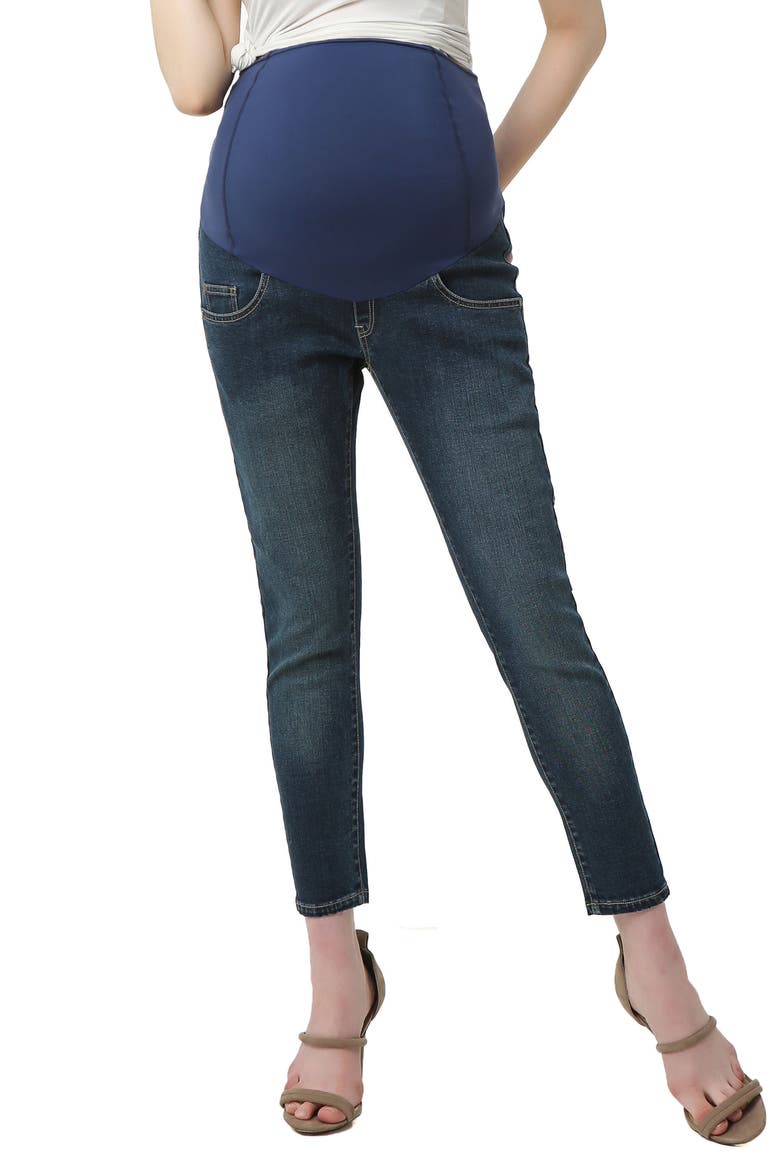 Tara Crop Maternity Skinny Jeans, Main, color, RICH INDIGO