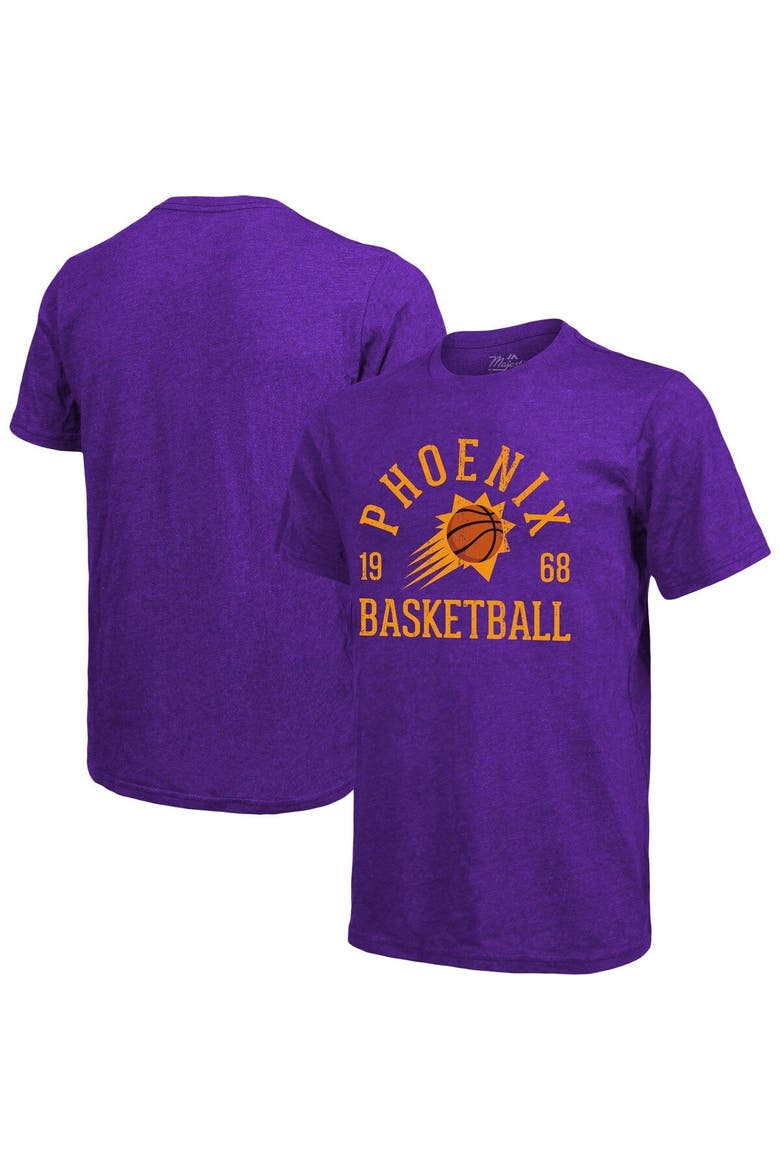 Men's Majestic Threads Heathered Purple Phoenix Suns Ball Hog Tri-Blend T-Shirt, Main, color, Heather Purple