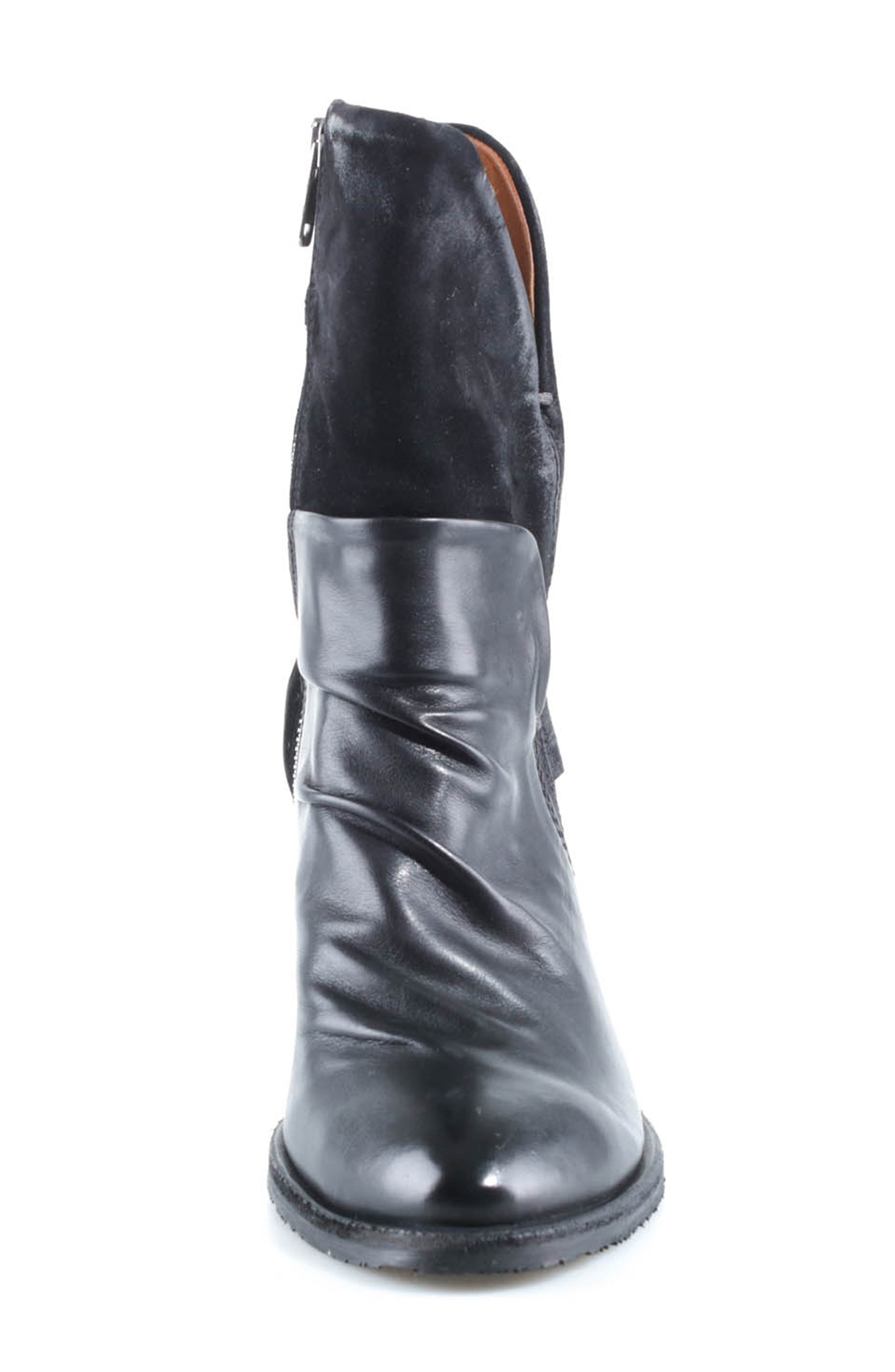 Rollins Leather Bootie, Alternate, color, BLACK